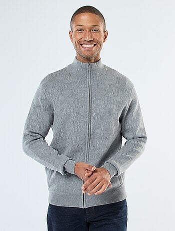 Gilet basic con zip e collo alto
