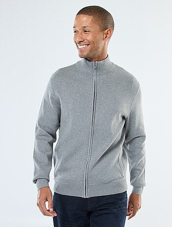 Gilet basic con zip e collo alto