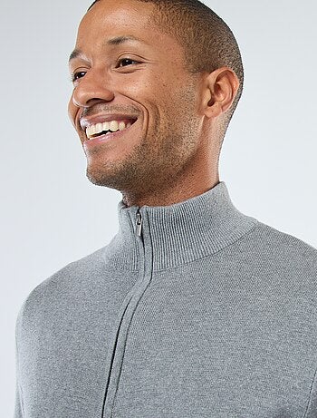 Gilet basic con zip e collo alto