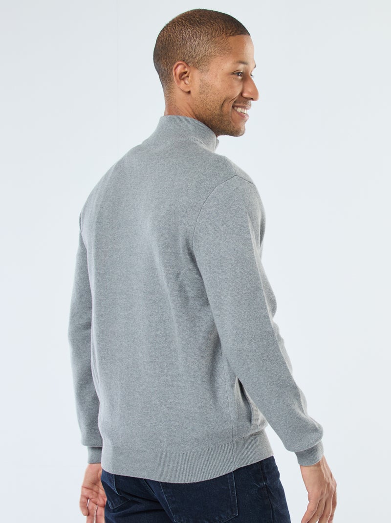 Gilet unito con zip e collo alto Grigio Uomo Kiabi