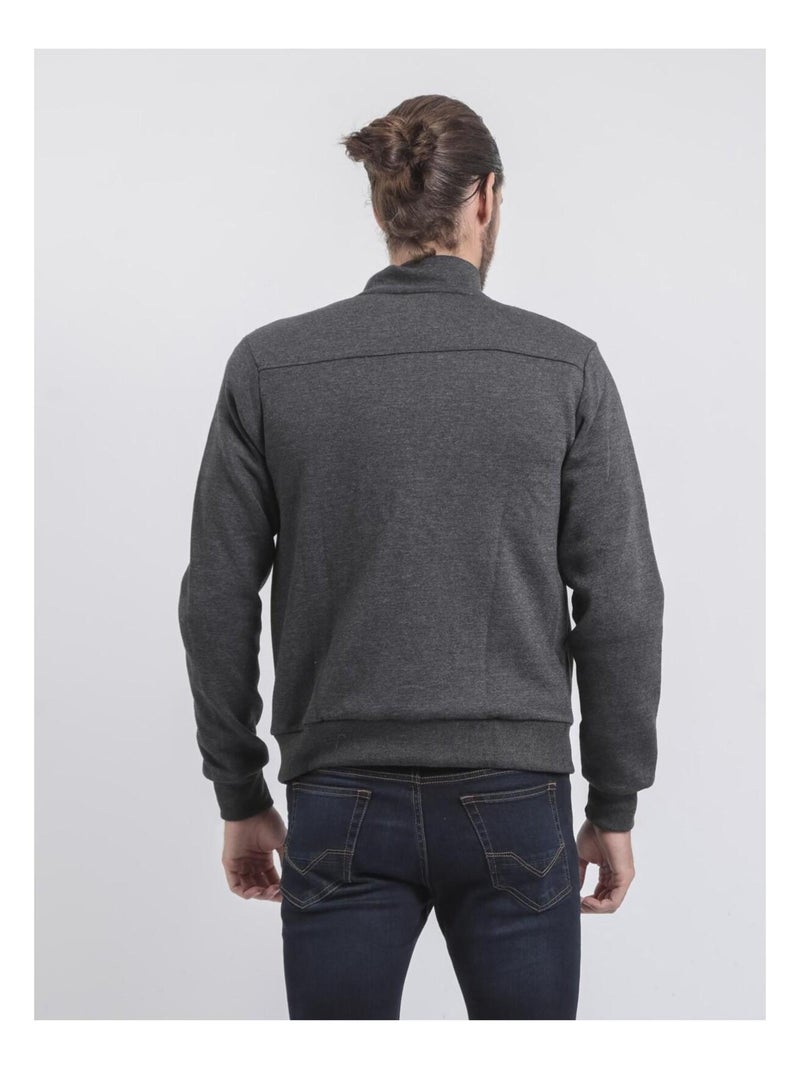 Gilet zip collo alto WILZOKY Grigio antracite - Kiabi