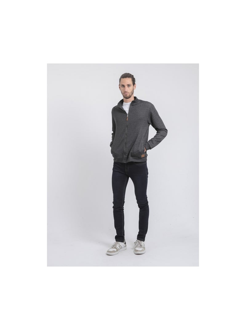 Gilet zip collo alto WITS Grigio antracite - Kiabi