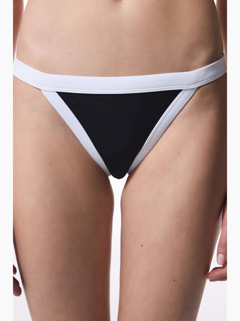 Gina extra super vita bassa slip bikini penti Nero Bianco - Kiabi
