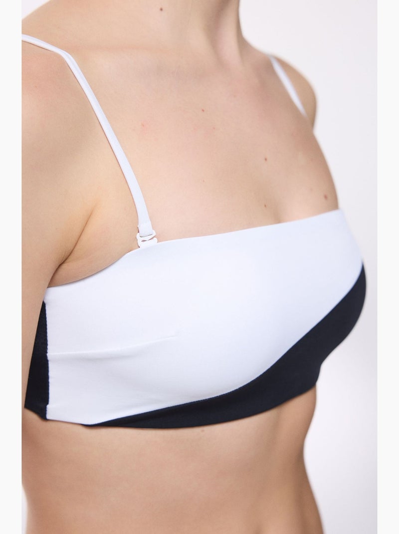 Gina top bikini a fascia penti Bianco Nero - Kiabi