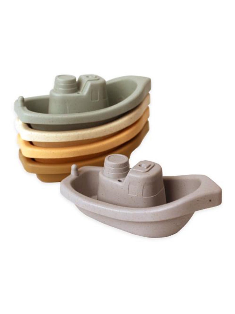 Giocattolo da bagno - set di 6 barche impilabili in paglia di grano | Magni Multicolore - Kiabi