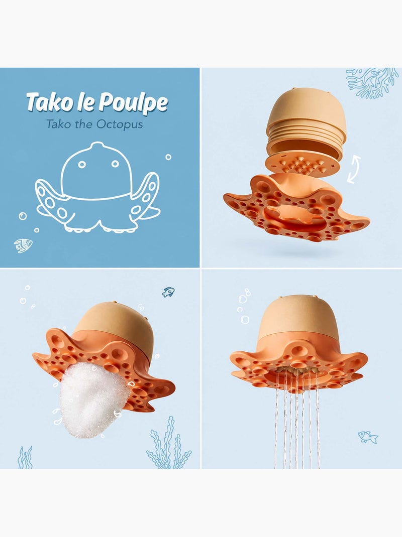 Giocattolo da bagno polpo per bebè schiuma e spruzzo | oppi® Arancione - Kiabi