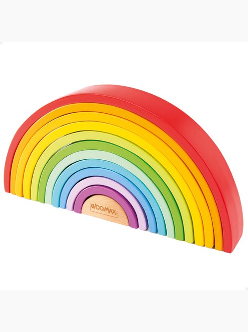 Giocattolo da costruzione in legno arcobaleno XL WOOMAX - Kiabi