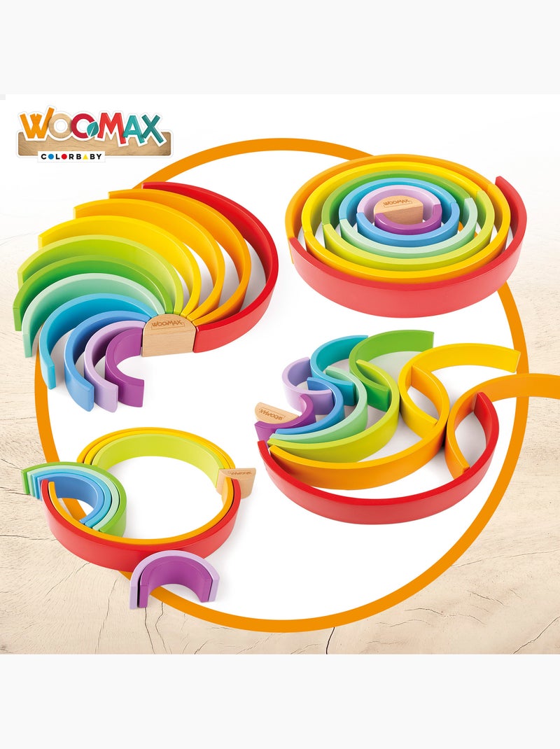 Giocattolo da costruzione in legno arcobaleno XL WOOMAX N/D - Kiabi
