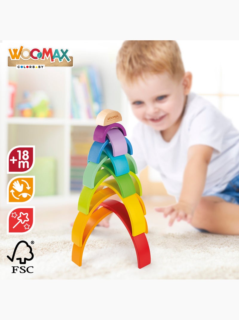 Giocattolo da costruzione in legno arcobaleno XL WOOMAX N/D - Kiabi