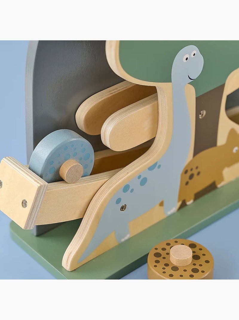 Giocattolo in legno pista con rampe circuito dinosauri | JaBaDaBaDo Verde - Kiabi