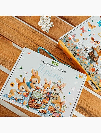 Giocattolo per bambini puzzle magico ad acqua colorabile e riutilizzabile | Sassi Junior