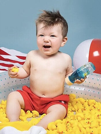 Giocattolo per neonato bottiglia sensoriale con suono | Petit Boum