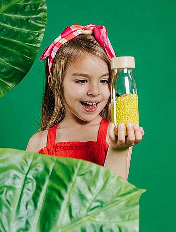 Giocattolo per neonato bottiglia sensoriale con suono | Petit Boum