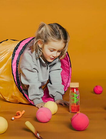 Giocattolo per neonato bottiglia sensoriale con suono | Petit Boum