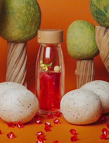 Giocattolo per neonato bottiglia sensoriale con suono | Petit Boum