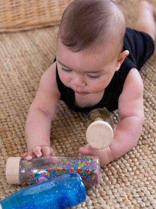 Giocattolo per neonato bottiglia sensoriale con suono | Petit Boum - Kiabi