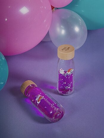 Giocattolo per neonato bottiglia sensoriale con suono | Petit Boum