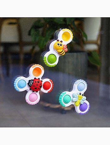Giocattolo sensoriale per neonati, set di trottole con ventosa | Bo Jungle