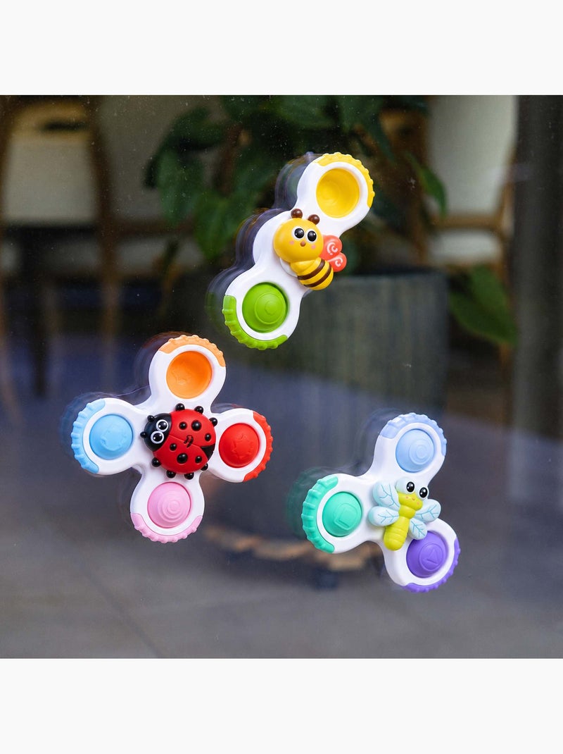 Giocattolo sensoriale per neonati, set di trottole con ventosa | Bo Jungle Multicolore - Kiabi