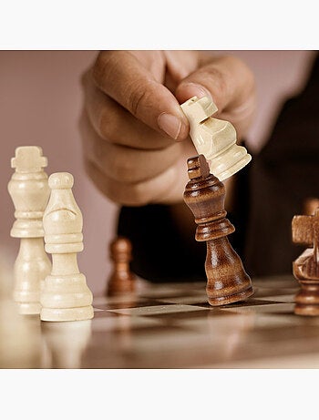 Giochi da tavolo di scacchi e dama in legno 2 in 1 con cassetto cb games