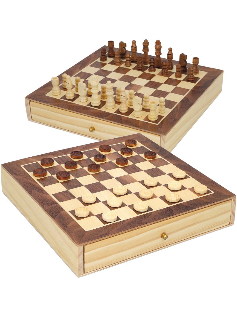 Giochi da tavolo di scacchi e dama in legno 2 in 1 con cassetto cb games N/D - Kiabi