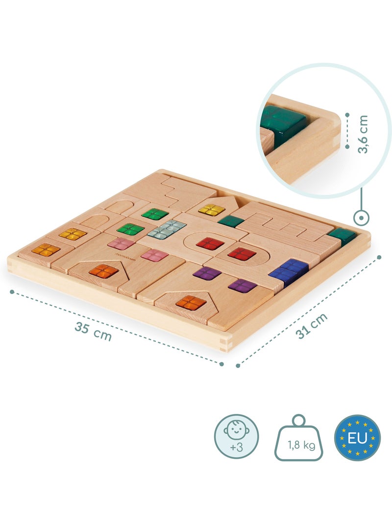 Giochi di costruzione blocchi sensoriali in legno citta 40 pezzi mamabrum N/D - Kiabi