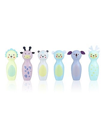 Gioco di bowling in legno bimbi animali pastello Mamabrum