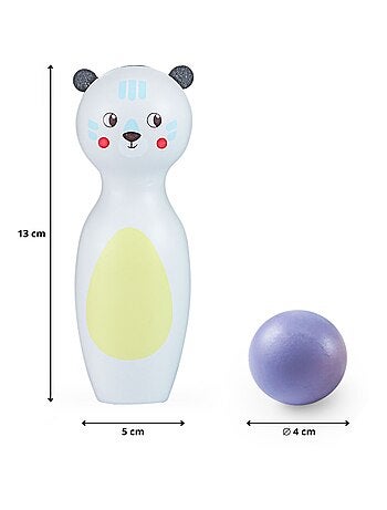 Gioco di bowling in legno bimbi animali pastello Mamabrum