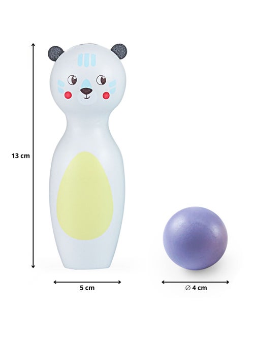Gioco di bowling in legno bimbi animali pastello Mamabrum - Kiabi