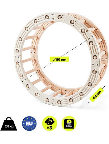 Gioco montessori 4 in 1 hypermotion per bambini con ruota ginnastica, arco e percorso di equilibrio