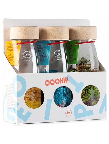 Gioco per neonati set da 3 bottiglie sensoriali | Petit Boum