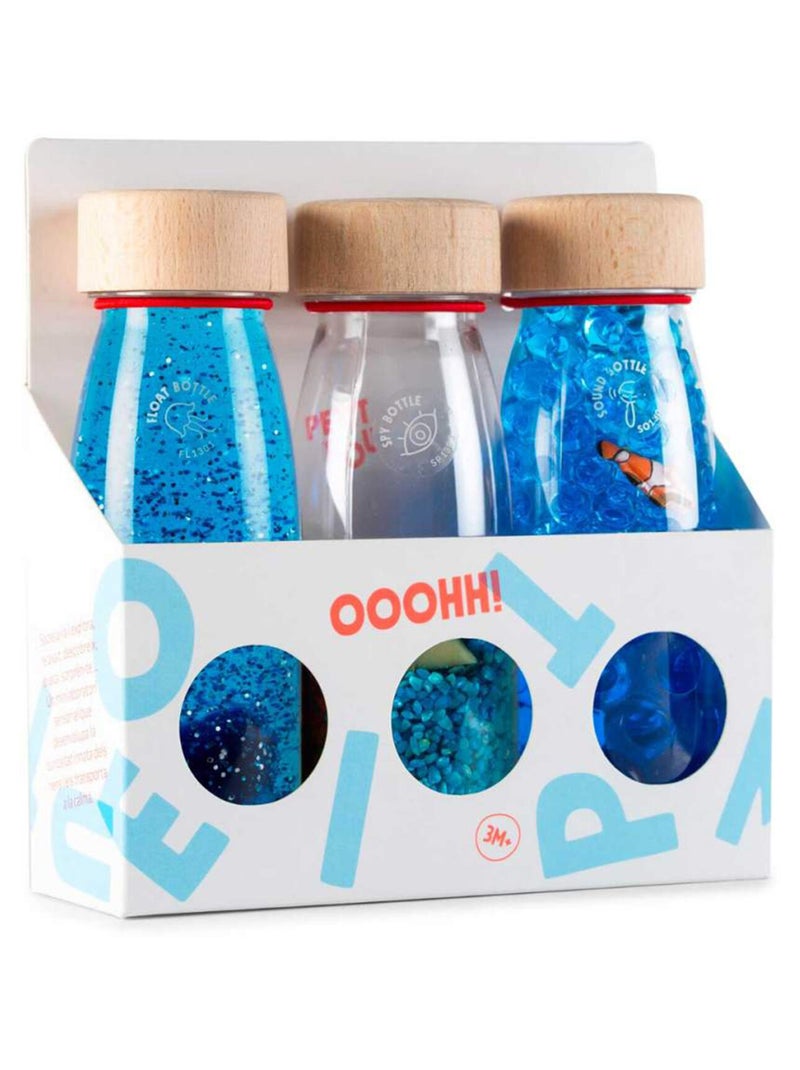Gioco per neonati set da 3 bottiglie sensoriali | petit boum | petit boum Blu - Kiabi