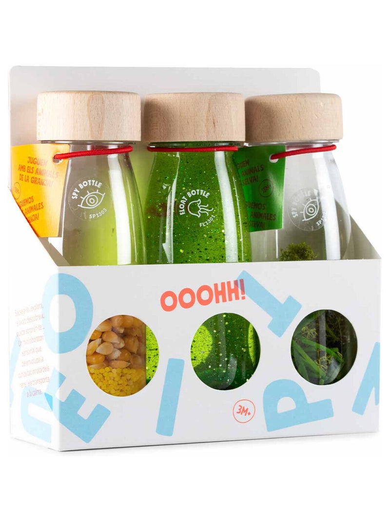 Gioco per neonati set da 3 bottiglie sensoriali | Petit Boum Verde/Arancione - Kiabi