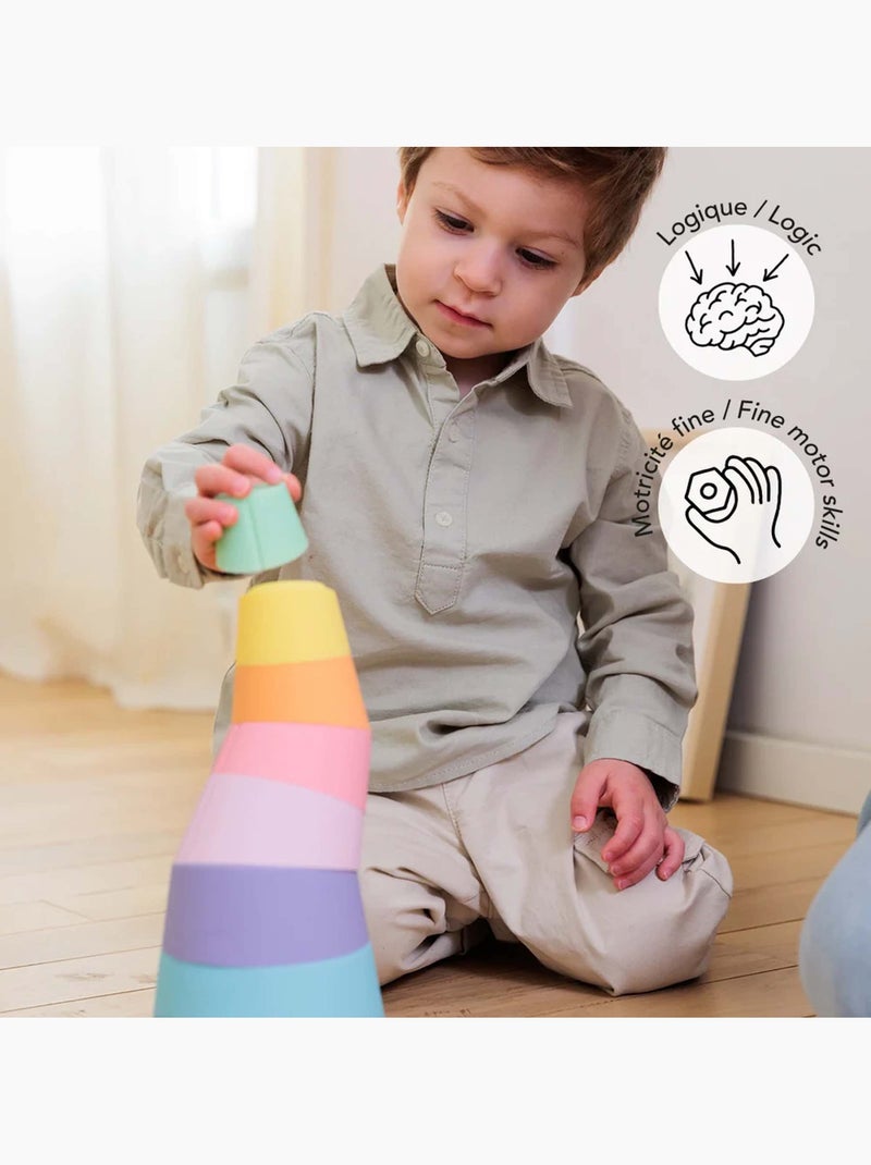 Gioco sensoriale piramide impilabile in silicone | OPPI® Multicolore - Kiabi