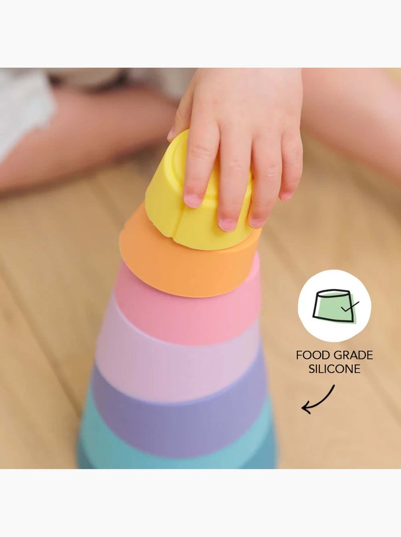 Gioco sensoriale piramide impilabile in silicone | OPPI® Multicolore - Kiabi
