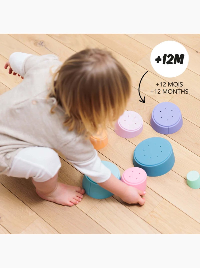 Gioco sensoriale piramide impilabile in silicone | OPPI® Multicolore - Kiabi