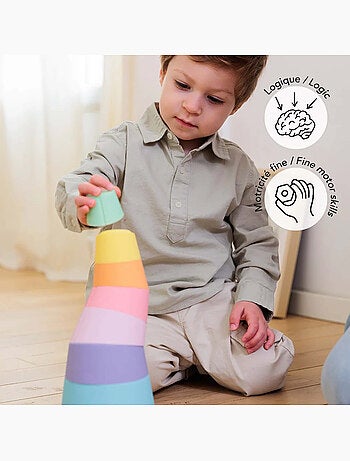 Gioco sensoriale piramide impilabile in silicone | oppi® | oppi®