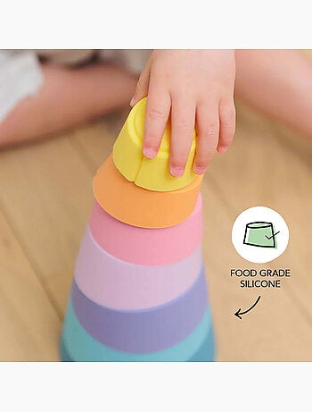 Gioco sensoriale piramide impilabile in silicone | oppi® | oppi®