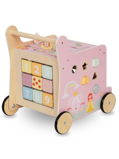 Girello in legno 2 in 1 con cubo educativo multifunzione – gioco attività sviluppo bambini 1+ - Kiabi Girello in legno 2 in 1 con cubo educativo multifunzione – gioco attività sviluppo bambini 1+ - Kiabi