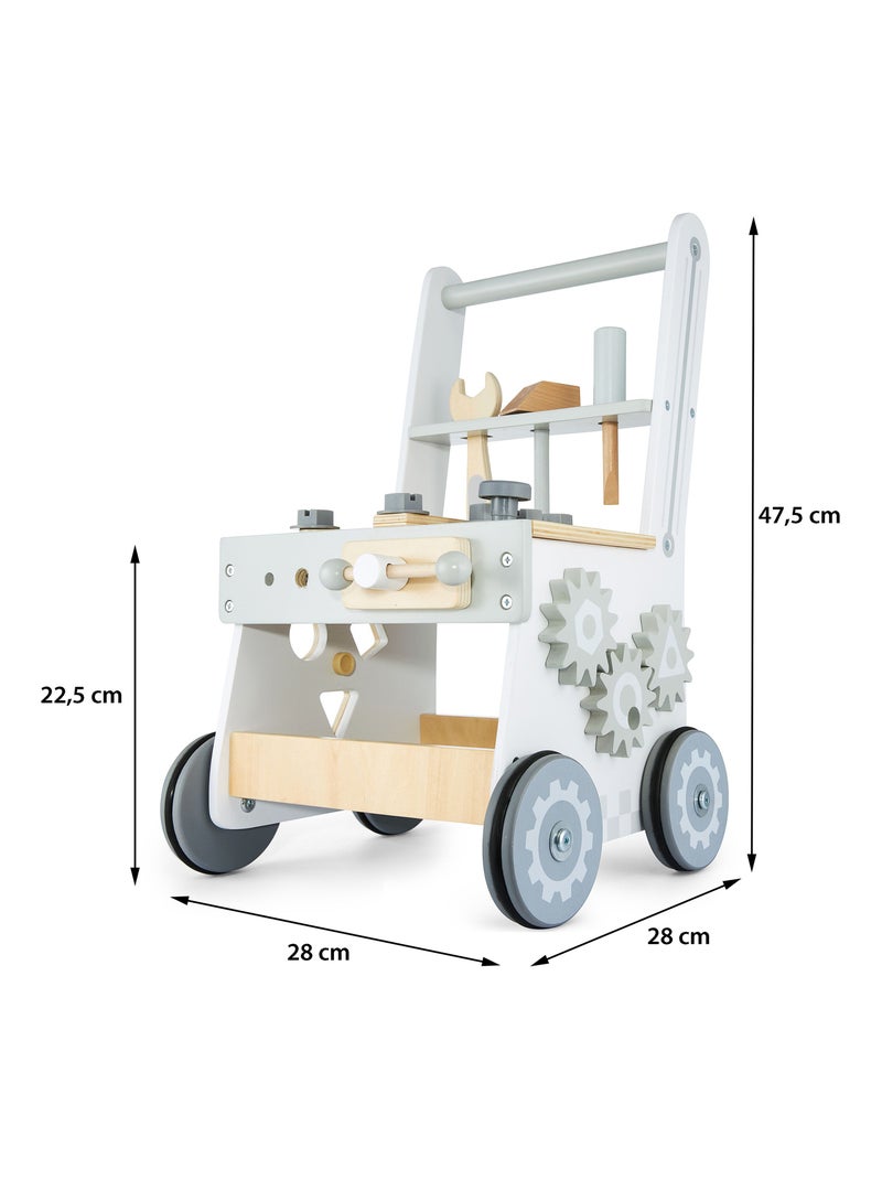 Girello in legno 3 in 1 con attività – Centro giochi e banco attrezzi educativo N/D - Kiabi
