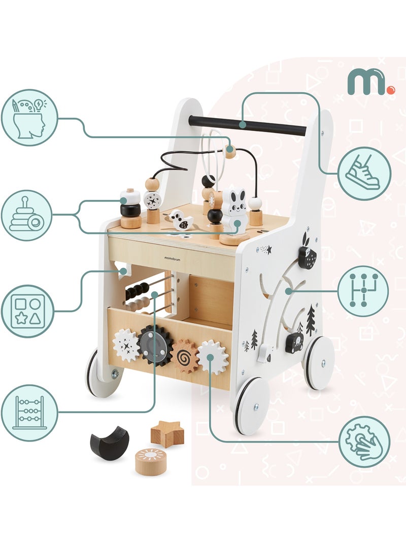 Girello in legno 6 in 1 con tavolo educativo, primi passi, attività motorie bambini N/D - Kiabi