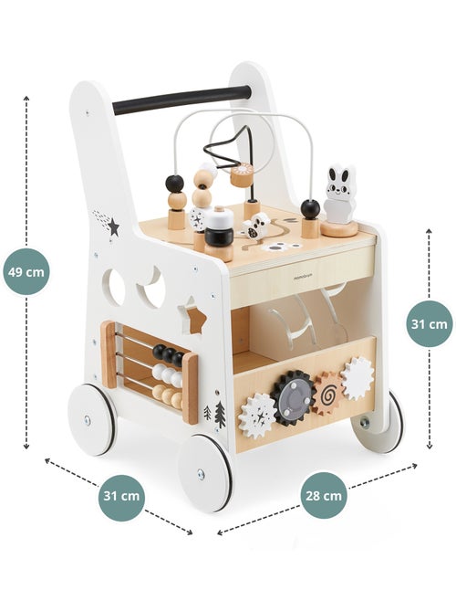 Girello in legno 6 in 1 con tavolo educativo, primi passi, attività motorie bambini - Kiabi Girello in legno 6 in 1 con tavolo educativo, primi passi, attività motorie bambini - Kiabi