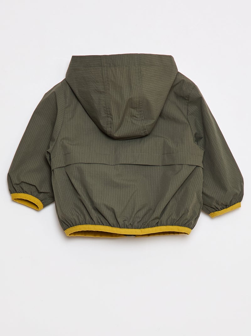 Giubbotto antivento impermeabile con cappuccio Verde - Kiabi