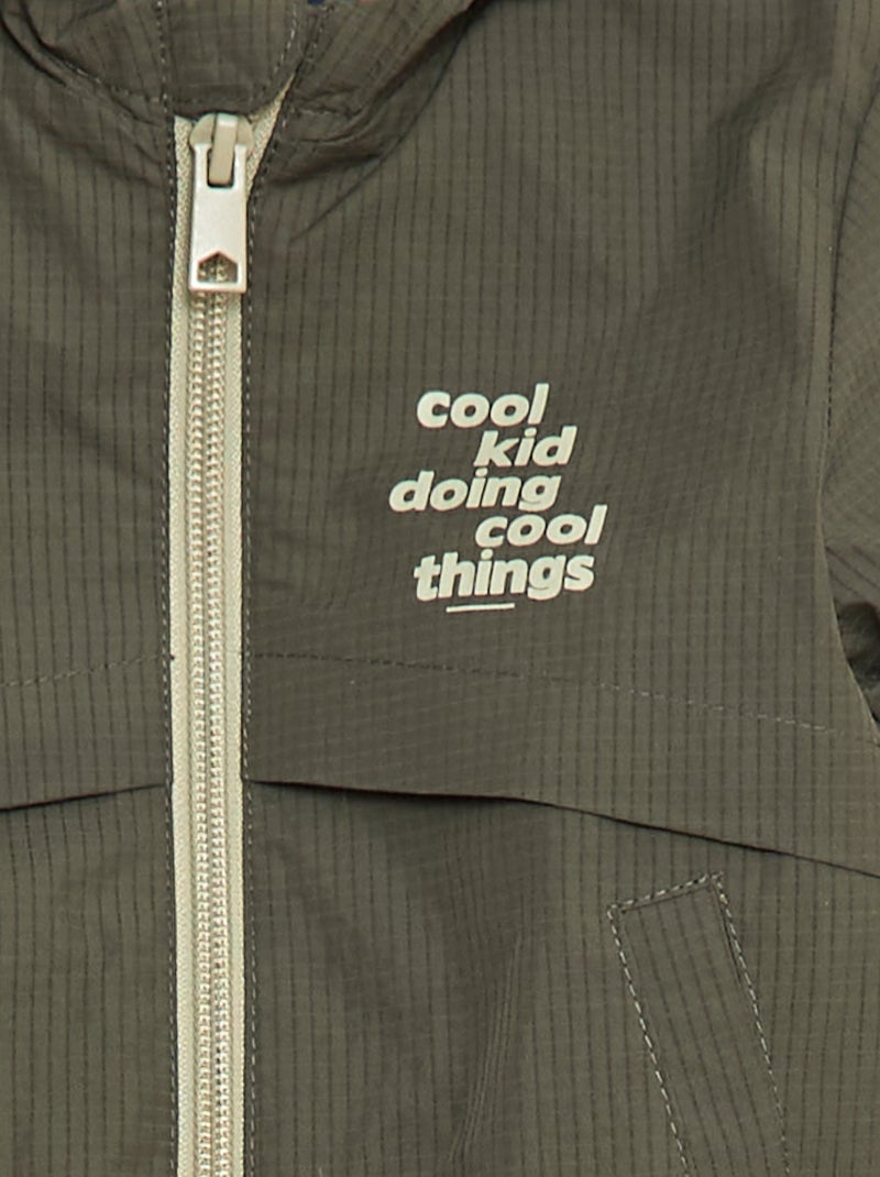 Giubbotto antivento impermeabile con cappuccio Verde - Kiabi