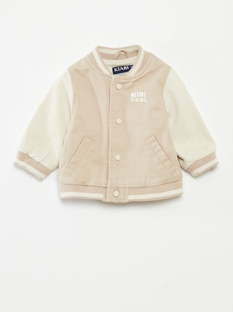 Giubbotto aviatore in cotone Beige - Kiabi