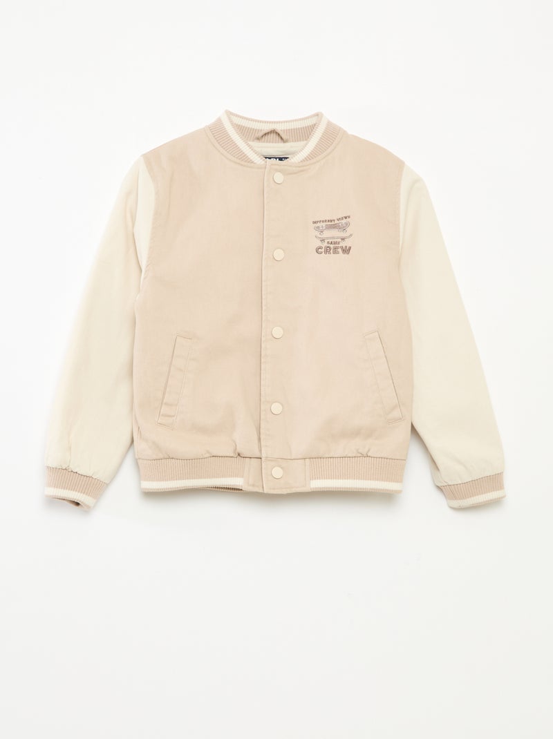 Giubbotto aviatore in cotone Beige - Kiabi