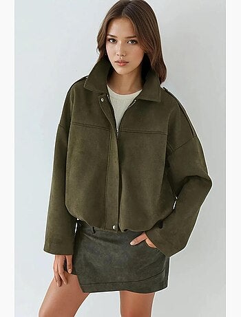 Giubbotto bomber in suede dalla texture morbida hiccup