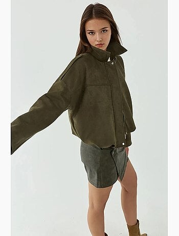 Giubbotto bomber in suede dalla texture morbida hiccup