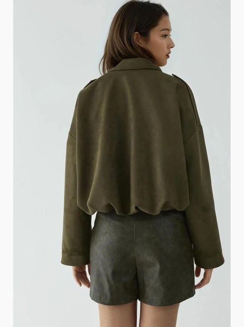 Giubbotto bomber in suede dalla texture morbida hiccup - Kiabi Giubbotto bomber in suede dalla texture morbida hiccup - Kiabi
