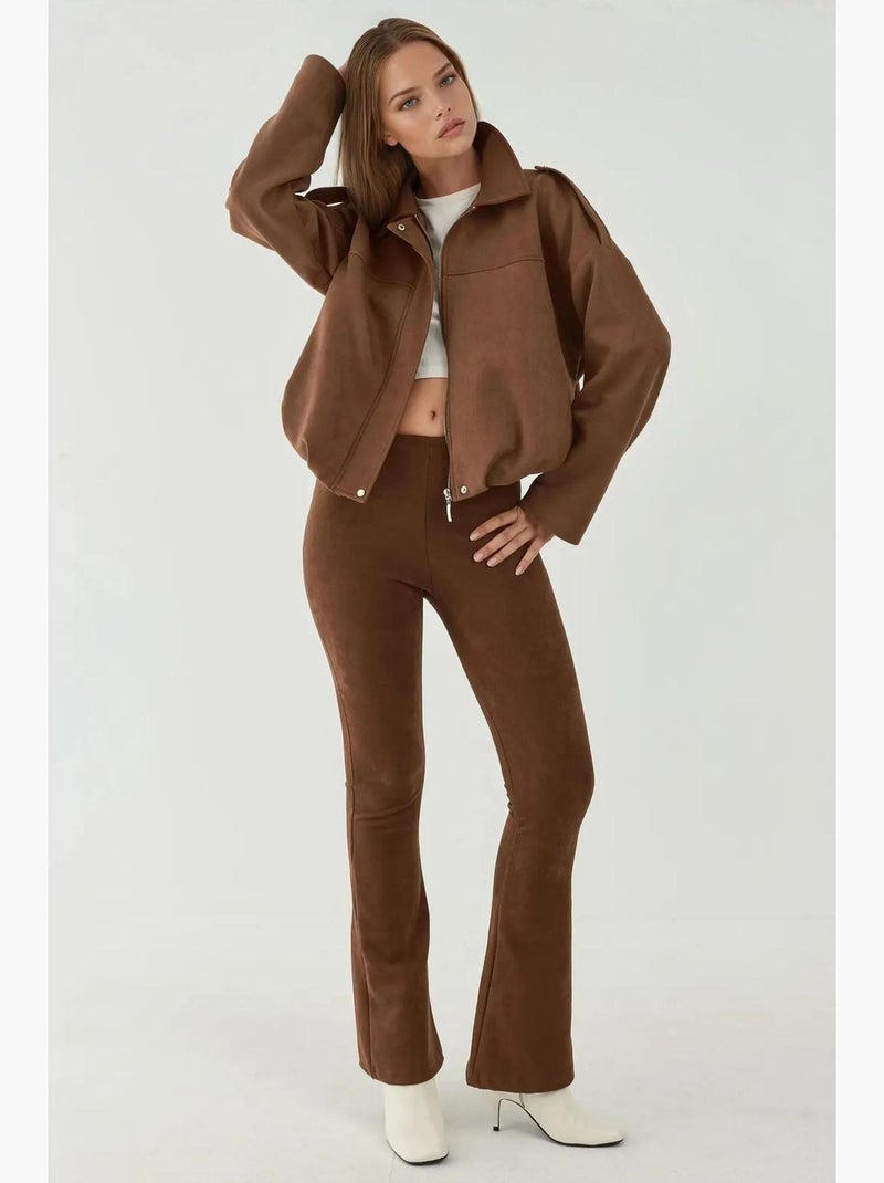 Giubbotto bomber in suede dalla texture morbida hiccup Cammello - Kiabi
